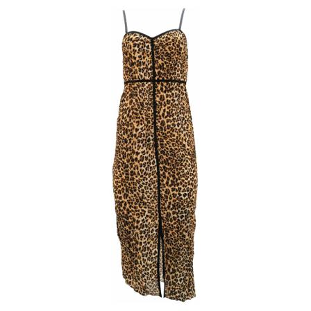 Nanushka Abir Kjole In Leopard Print Brun, Dame