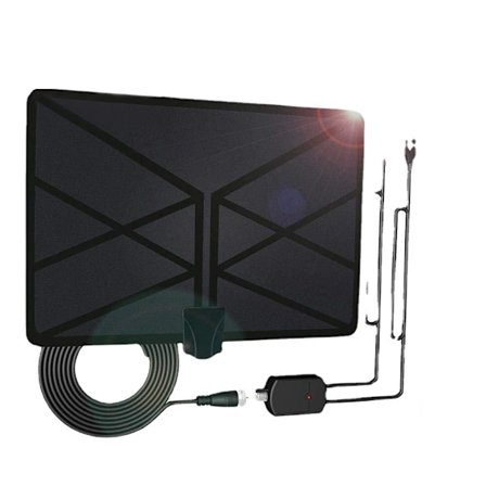 TV-antenni, vahvistettu HD-digitaalinen TV-antenni, pitkä 50-80 mailin kantama, signaalinvahvistin 16,5 jalan koaksiaalinen HDTV-kaapeli, digitaalinen