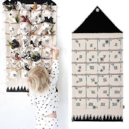 Adventskalender med 24 fickor, hängande påsar för julnedräkning, heminredning, present