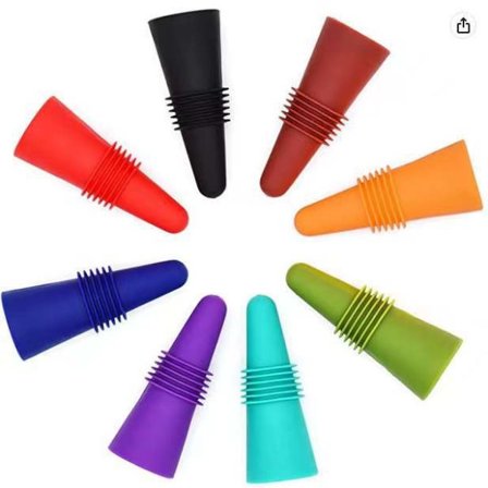 Vinkorker (sett med 12), silikonkorker for vinflasker og korker for drikkeflasker