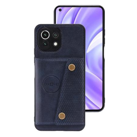 Stilrent Smidigt Skal Med Korthållare - Xiaomi Mi 11 Lite Mörkblå