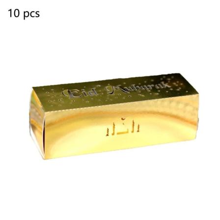 10 Stk Eid Mubarak Slikæsker Ramadan Slikpose GULD gold