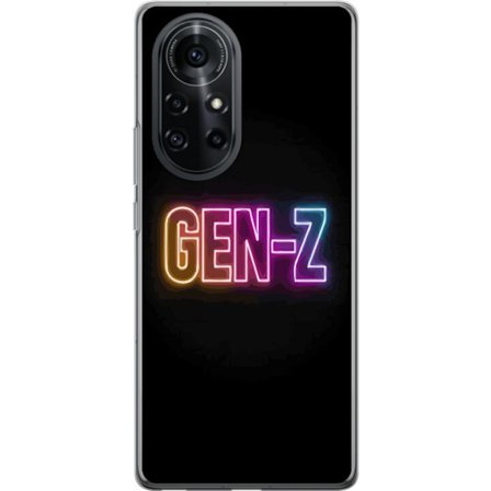 Yhteensopiva Puhelinkuori Huawei Huawei nova 8 Pro Neontext Gen Z värikkäässä valossa tummaa taustaa vasten modernissa digitaalisessa tyyliissä