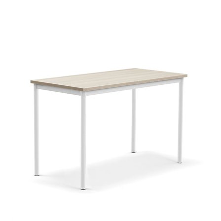Desk SONITUS PLUS, 1200x600x760 mm, noise reducing ash high pressure laminate, white