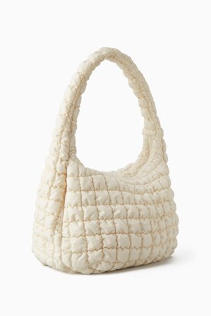 COS Women's Oversized Quilted Crossbody Bag in Beige