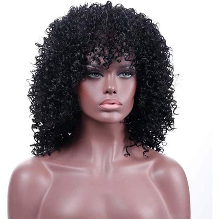 Kemiallinen kuituperuukki, naisten pitkä kihara peruukki, musta puolijakauksella oleva peruukki naisille, kemiallinen kuitupää