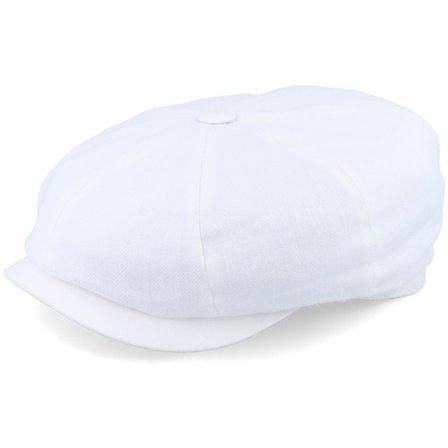 Stetson - White flatcap Lippis - Hatteras Cotton/Linen Flat Cap @ Hatstore