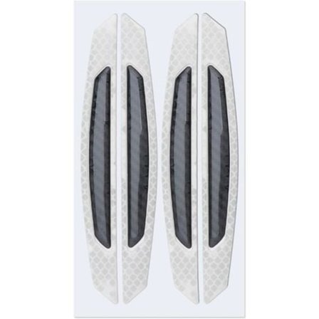 Pakke med anti-kollisions klistermærker til bildøre - Natlige sikkerhedsreflekterende strimler - 3D kofanger - Kulfiber - Universal beskyttelse til