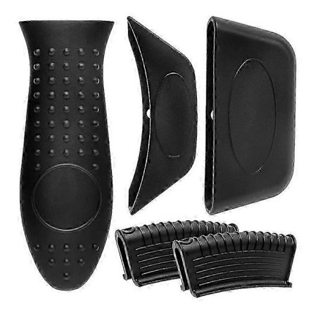 5-pak Silikone Grydelapper Varmebeskyttende Håndtagsbeskyttere Til Støbejernspander, Stegepander, Grillplader