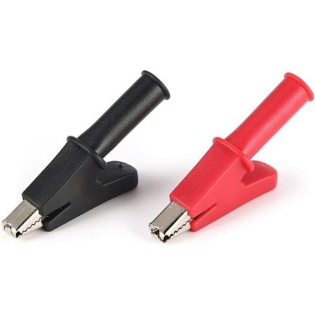 2 st Full Protective Clips Alligator Clips Krokodilklämma för Multimeter Tester Svart Röd