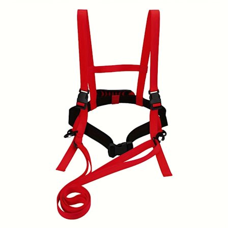 1 Utendørs Skitrening Sele | Rødt Skitrekk Tau for Nybegynnere, Anti-Fall Treningsbelte [DB]