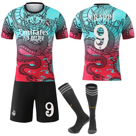 25-26 Real Madrid Drakemønster Gradvis Farge Spesialutgave Fotballdrakt Nr.9 Mbappé
