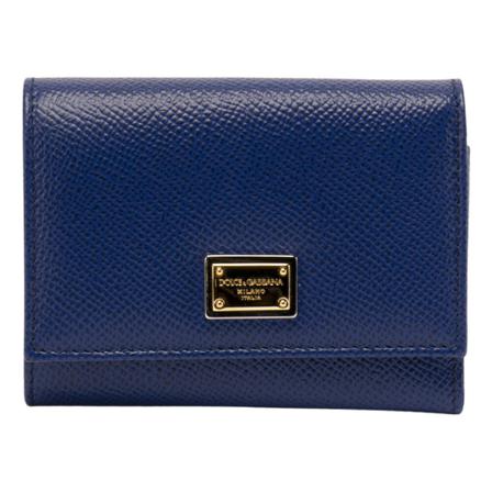 Dolce & Gabbana Wallet With Branded Plaque , Blauw , Dames , Maat: ONE Size Portefeuilles