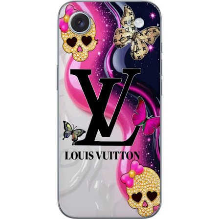 Apple iPhone 17 Air Gennemsigtig cover Louis Vuitton hodeskalle rosa