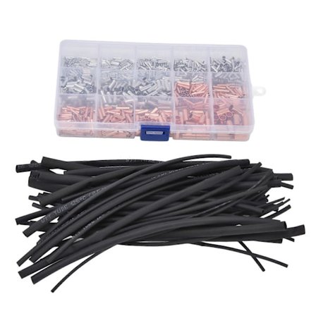 970 stk./sæt Rørtype Ikke-isoleret Terminal Messing PVC Legering Ledningsferrulesæt til Automobiler