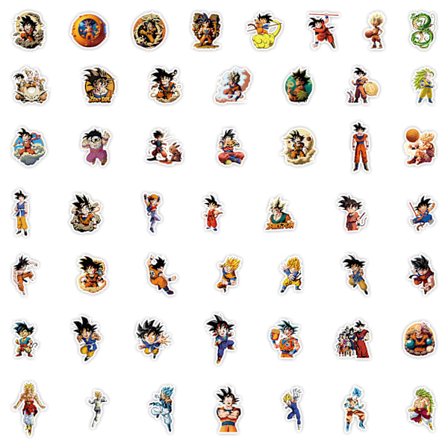 Pakke med 50 Dragonball Z køleskabsmagneter - Officielt produkt