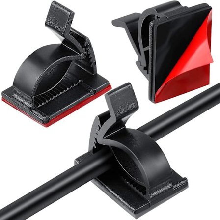 60 stk Mini utendørs ledningsklips med selvklebende striper dekorasjonsklips selvklebende kroker ledningsholder