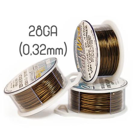 Non-tarnish Vintage Bronze Wire, 28ga (0,32mm Grov) Brun