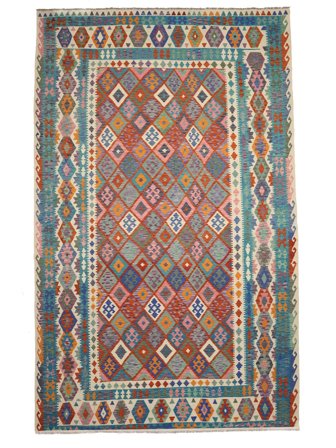 Kilim Afghan Old Style Rug 310X504 Dark Red/Brown Large Wool, Afghanistan