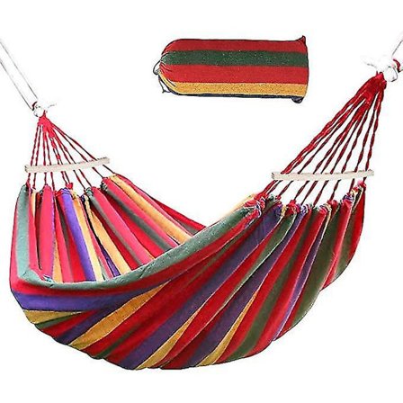 Kaksinkertainen riippukeinu 260x150cm Kannettava keinu kangas raidallinen