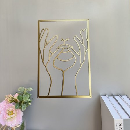 Moderne enkel firkantet skjønnhetsmetall veggdekorasjon hjem stue B