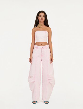 ROTATE Birger Christensen Cargo Denim Pants - Pink - 36