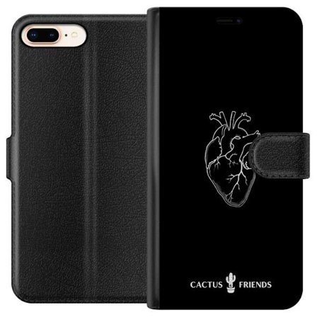 Kompatibel Tegnebogsetui til Apple Apple iPhone 8 Plus Kaktus og Venner - Midnat Anatomi Hjerte