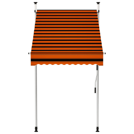 Vidaxl Markis Manuellt Infällbar 100 Cm Orange Och Brun Multifärg