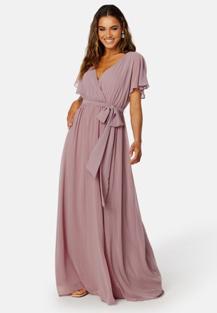 Goddiva Flutter Chiffon Maxi Dress Dusk Klær