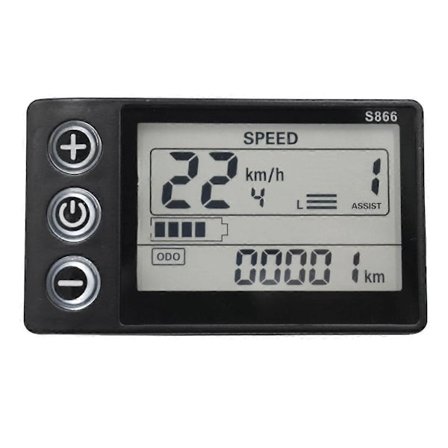 24V 36V 48V 60V S866 Kontrolpanel Instrumentbræt Vandtæt Elektrisk Cykel LCD-Display til Elcykel