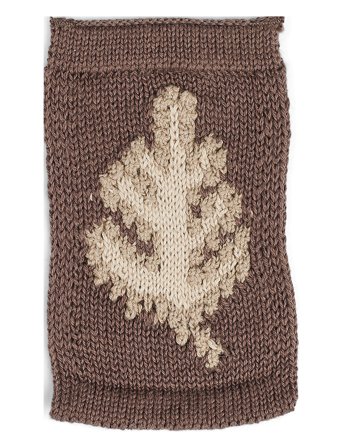 Smallstuff Knitted Flag, Leaf, Nature - Brown - ONE SIZE