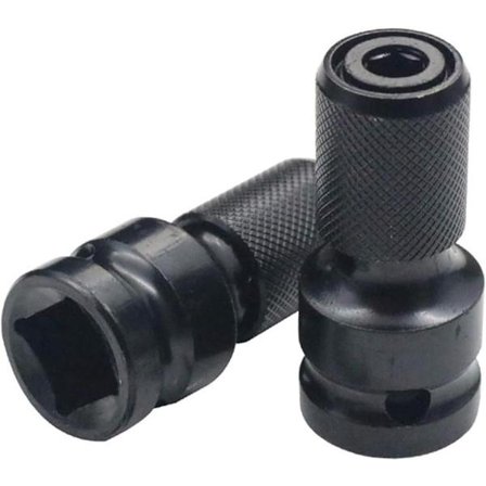 2-pakks skrutrekkeradapter - 1/2" firkantfeste til 1/4" sekskant hun