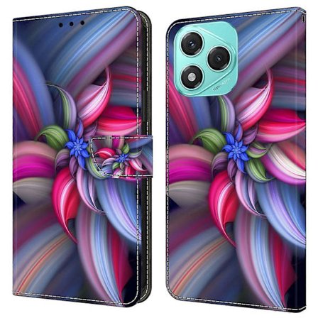 Honor 400 Lite 5G -kotelo, 3D-kuvioitu PU-nahkalompakkopuhelinkotelo jalustalla