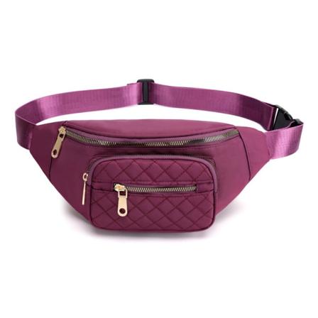 Brystveske Dame midjeveske Rutet liten veske Student Skulder Crossbody Bag Purple