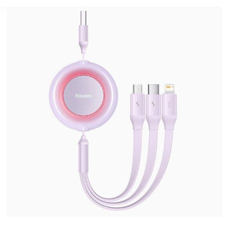 BASEUS Retractable 3in1 USB/USB-C/MicroUSB/Lightning Kabel 1M