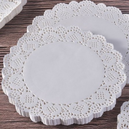 Runde Papirbrikker 14cm Diameter (150 stk, Hvit) Dekorative Papirduker i Bulk for Dessert- og Bakevareutstillinger