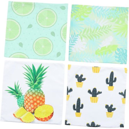 4st hawaiianskt örngott citron utomhuskuddar soffa kuddar soffa ryggkuddar Frukt hatt Soffa Ryggkuddar Utomhus Dekor Utskrift