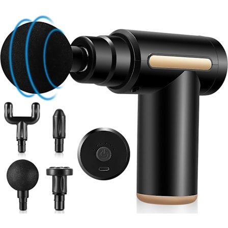 (Svart) Muskelmassagepistol Fascia Gun, Djup Muskelmassager 6 Ad