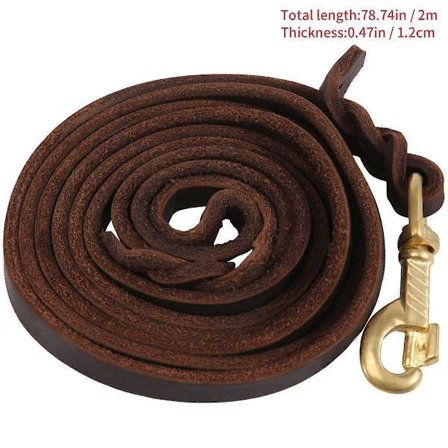 2M Pitkä Nahkainen Punottu Lemmikkikoiran Talutushihna Koulutus