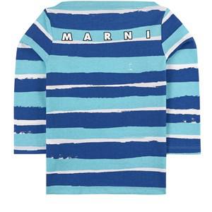Kids - Marni Blue Striped Print Long Sleeve T-Shirt - Tops - 14 years - Blue - Mädchen