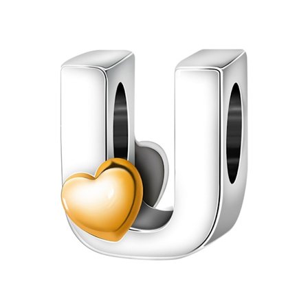 Alfabet smykketilbehør DIY armbånd perler legeringsperler-U