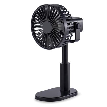 Skrivebordsventilator, USB genopladelig, 360° roterende elektrisk skrivebordsventilator, sort