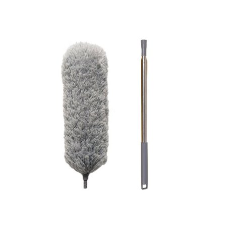 Utvidbar støvklut (2,5 m grå), rustfritt stål uttrekkbar