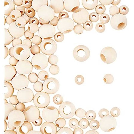 200 kpl Luonnonpuuhelmet Suurella Reiällä Puuhelmet 20mm 12mm Makramehelmet Puuvälihelmet