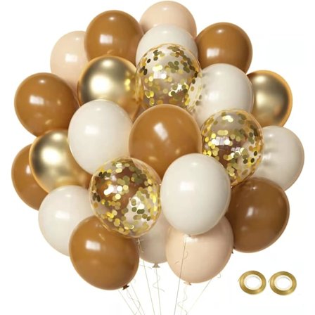 Brune Sand Hvide Neutrale Farve Balloner, 50 12 Tommer Vintage Abrikos Balloner Brune Sand Hvide Guld Konfetti Fest Balloner