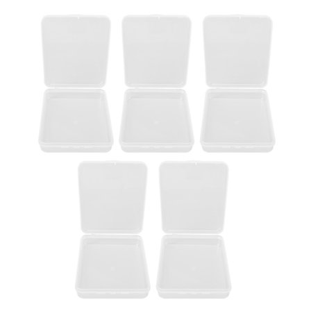 5 stk. Klar Lille Rektangulær Opbevaringsboks i Plastik med Låg