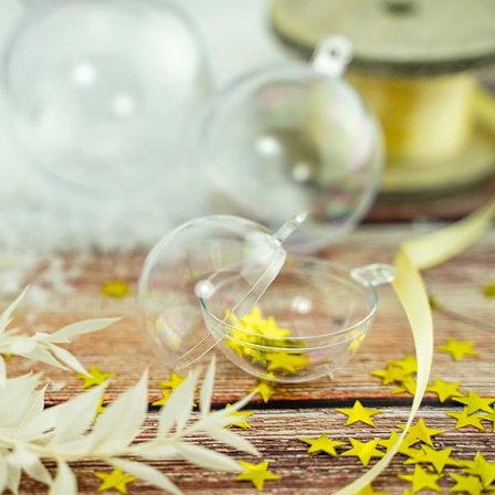 5 stk. transparente runde kugler 12CM plastikkugler hule kugler