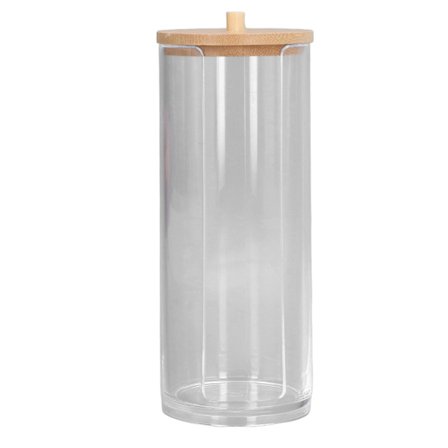 Kosmeettinen vanulapputeline, läpinäkyvä meikkivanulappujen pidike, järjestäjä, pyöreät säilytysastia kannella