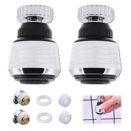 [Pakke med 2 produkter] kjøkkenkranmunnstykke, 360° svingbar kjøkken