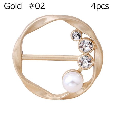 4 Stk Tørklædespænde Tørklædering GULD #02 #02